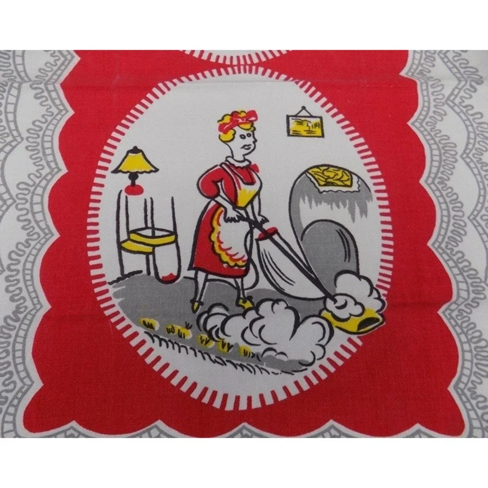 Married Life 50's Funny Tea Towel Husband & Wife Comic Housework Linen